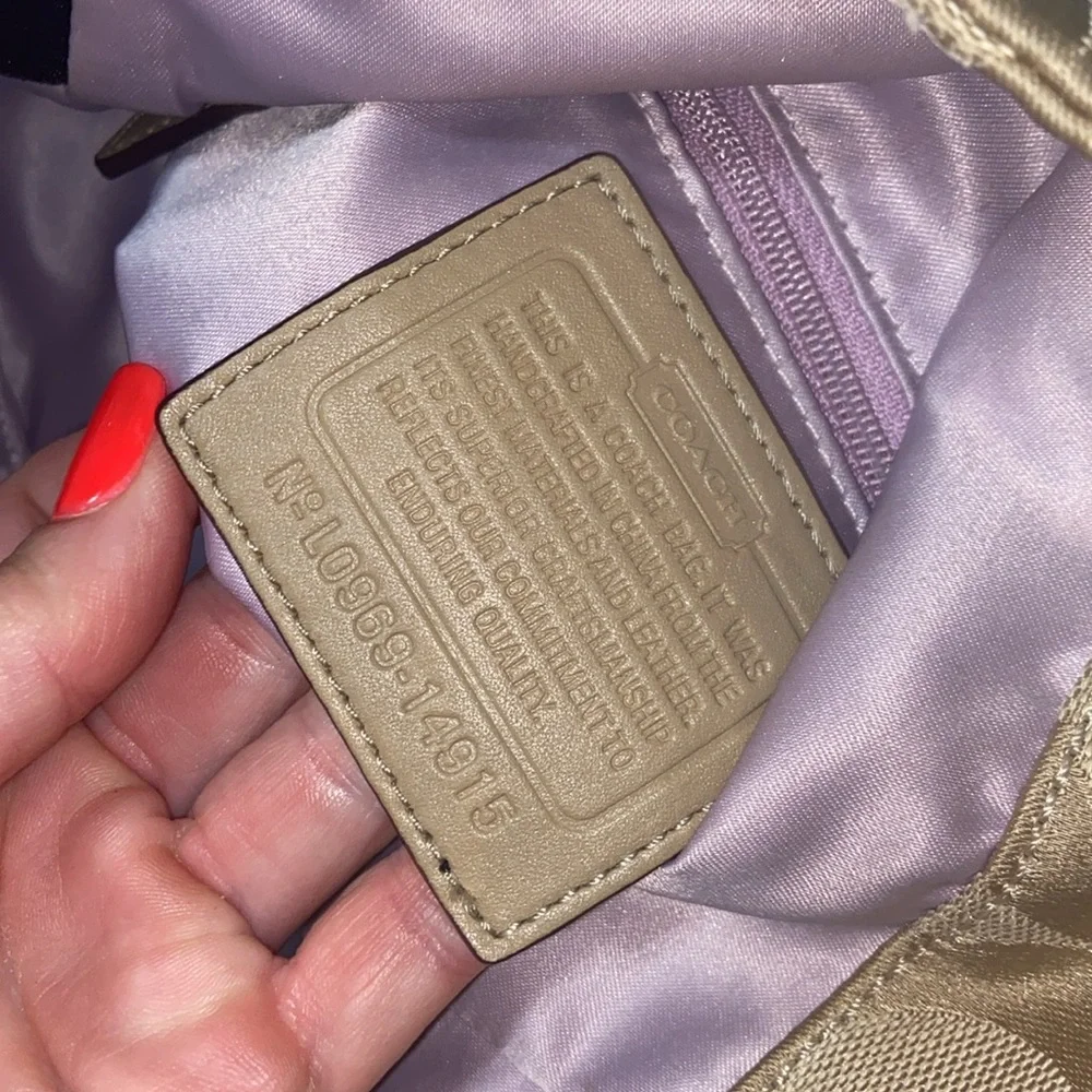 Coach Kristin 14915 OpArt Khaki Hobo Shoulder Tote